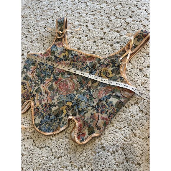 Scarlet Darkness Floral Tapestry Bustier Corset Top Sz 10 Peasant Renaissance - Picture 4 of 10